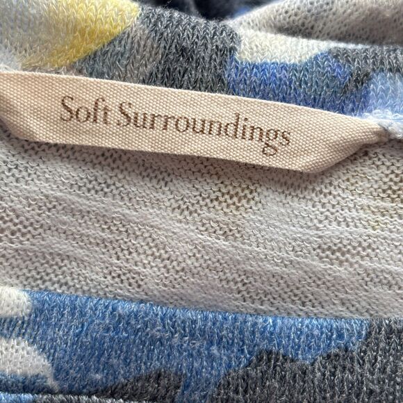 Soft Surroundings Asymmetrical Hem Lightweight Sweater Watercolor Small F151 - Picture 6 of 9